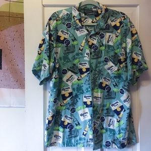 Corona Hawaiian Shirt Collar Button Up Vintage